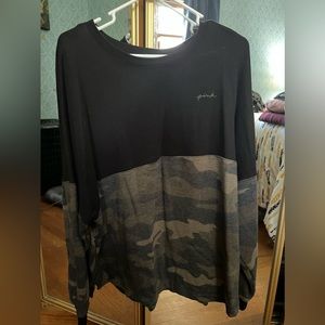 Pink oversized camo crewneck sweatshirt